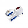 ADATTATORE SPINA 16A250V 2 PRESE10/16A-1 PRESA SCHUKO 10/16A CON INTERR.