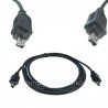 CAVO FIREWIRE 4P - 4P MASCHIO / MASCHIO LUNGO 1,8 MT NERO