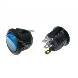 INTERRUTTORE BILANCERE TONDO LUMINOSO OFF-ON 10A-250V BLU