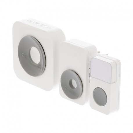 CAMPANELLO SENZA FILI RICEVITORE A BATTERIA MAX 150MT WDB350 BIANCO/GRIG