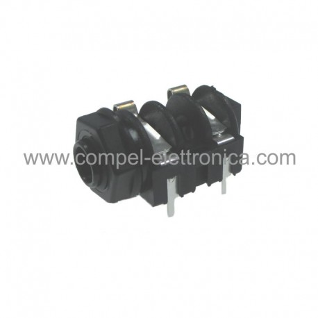 PRESA JACK MONO Ø 6,3MM PANNELLO / THT CON DOPPIO INTERRUTTORE NEUTRIK