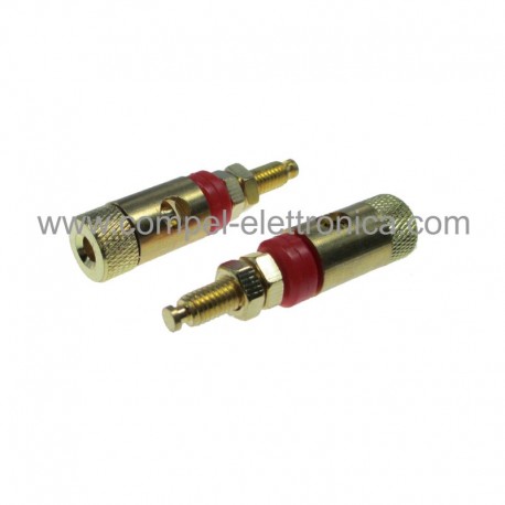 MORSETTO CON FINITURA DORATA ROSSO DIAM. 4MM