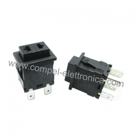 INTERRUTTORE BIPOLARE A PULSANTE CON ASOLE 10A 250V NERO 4 PIN