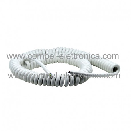 CAVO SPIRALATO DI ALIMENTAZIONE 3X075 BIANCO 0,70 MIN. 5MT MAX
