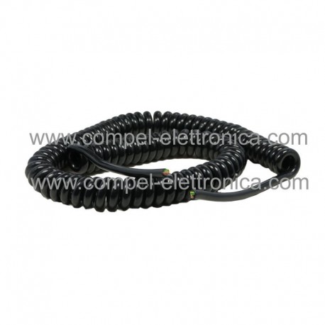 CAVO SPIRALATO DI ALIMENTAZIONE 2X075 NERO 0,40 MIN. 3MT MAX