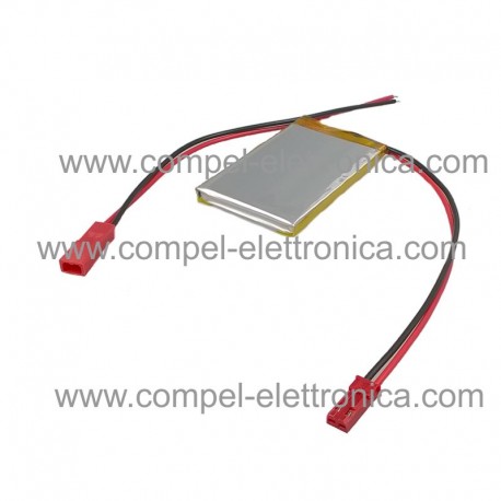 BATTERIA 3,7V 1350mAh Li-PO 5x37x59H mm CON CONNETTORE M/F 2 FILI