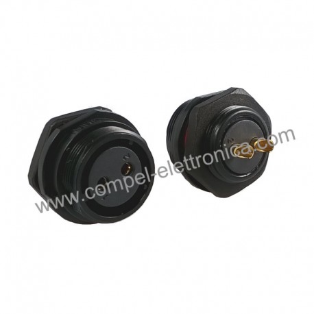 PRESA SP21 FEMMINA PANNELLO 2 POLI IP68 FILETTATURA ESTERNA