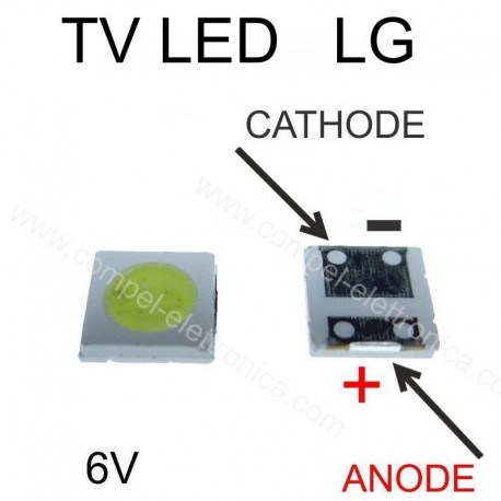 DIODO LED 3535 2W 6V PER BARRE RETROILLUMINAZIONE TV LED LG