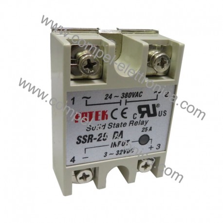 RELÈ SSR 25 DA IN. 3Vdc..32VDC 25A OUT 24Vac..380Vac