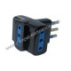 ADATTATORE SPINA 10A 250VAC 2P T A 3 PRESE 10A 250VAC NERA