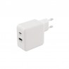 CARICABATTERIE DA RETE AC 240V USCITA 1 USB/A -1 USB/C 5V 4,8A BIANCO