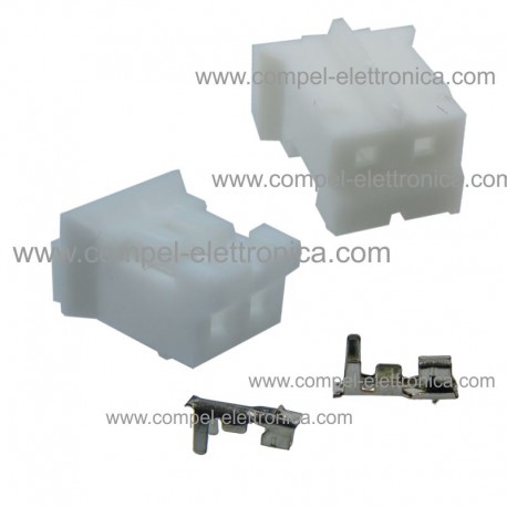 CONNETTORE FEMMINA 2 POLI CON PIN P.2MM