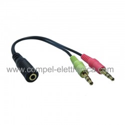 ADATTATORE PRESA 3,5MM A 2 SPINE 3,5MM CUFFIA E MICROFONO