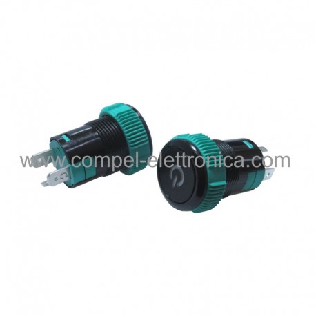 INTERRUTTORE LUMIN. A PULSANTE 12V 20A NERO OFF/ON SPDT FAST 2,86/4,8
