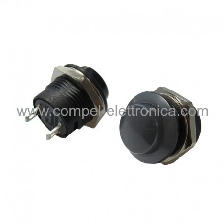 PULSANTE NERO 3A 250VAC NORMALMENTE APERTO SPST-NO