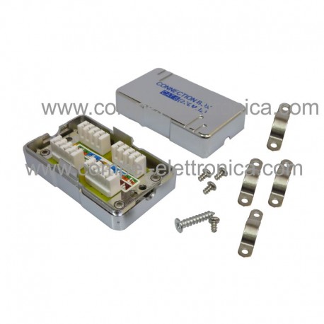 SCATOLA DI CONNESSIONE SCHERMATA PER SPEZZONI CAVI RETE CAT6
