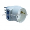 ADATTATORE SPINA 10A 250VAC A PRESA SCHUKO/2 PRESE 10A 250VAC BIANCA