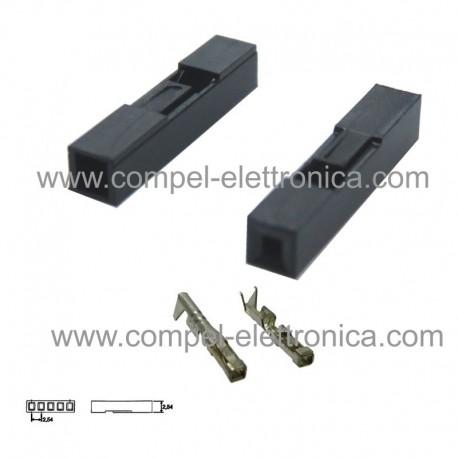 CONNETTORE DUPON FEMMINA 1 POLO PASSO 2,54 - CONTATTO INCLUSO