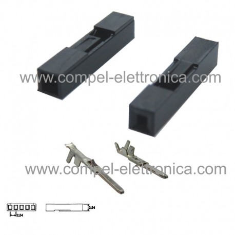 CONNETTORE DUPON MASCHIO 1 POLO PASSO 2,54 - CONTATTO INCLUSO