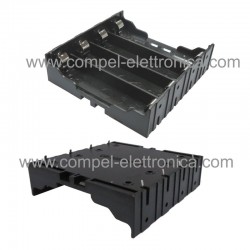 PORTABATTERIE PER 4 BATTERIE 18650 DA SALDARE C.S. 77x79x22mm