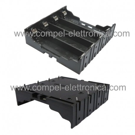PORTABATTERIE PER 4 BATTERIE 18650 DA SALDARE C.S. 77x79x22mm