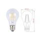 LAMPADA A LED E27 230V 6W 4K BULBO TRASPARENTE FILAMENTO CERAMICO
