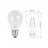 LAMPADA A LED E27 230V 6W 4K BULBO TRASPARENTE FILAMENTO CERAMICO