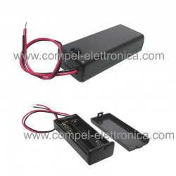 PORTABATTERIE PER 2 BATTERIE MINISTILO AA CHIUSO CON INTERRUTTORE