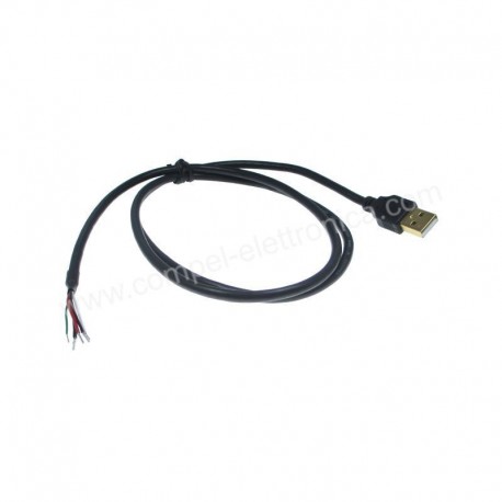 CAVO USB TIPO A 2.0 MASCHIO a 5 POLI 1MT NERO