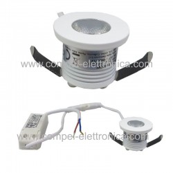 FARETTO LED INCASSO 5V 2,5W 4K BIANCO NAT. TONDO D 35MM ALLUMINIO BIANC