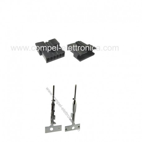 CONNETTORE MASCHIO 6POLI CON PIN (PASSO 2,5mm)