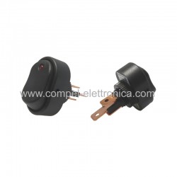 INTERRUTTORE BASCULA CON LUCE LED ROSSO SPST 30A/12V 10x19x19mm