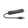HUB USB 3.0 4 PORTE CON CAVO USB-A LUNGO 100MM NERO (ALIMENTABILE)