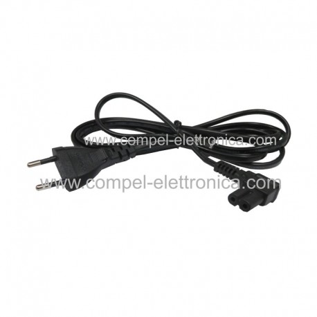 CAVO ALIMENTAZIONE EXTRA PRESA 90° IEC-320-C7 -SPINA 10A NERO 2MT