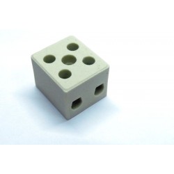 MORSETTO CERAMICO BIPOLARE 450Vac 300°C MAX CAVI 4MM A VITE