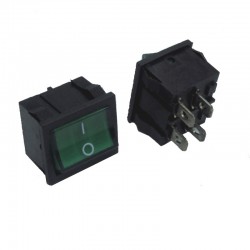 INTERRUTTORE BIPOLARE LUMINOSO BASCULA 6A 250VAC VERDE
