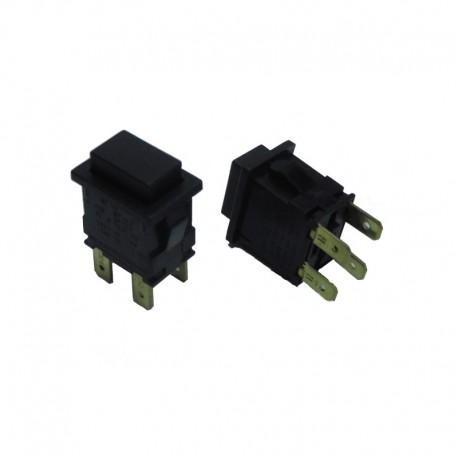 PULSANTE BIPOLARE N.A. 12A 250Vac (ON) OFF NERO 17X13X12,5MM