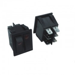 DOPPIO DEVIATORE 16A 250VAC A BASCULA CON SPIA LUMINOSA ROSSA