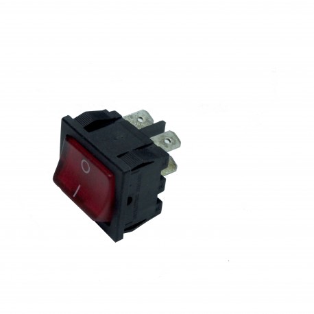 INTERRUTTORE BIPOLARE LUMINOSO BASCULA 10A 250VAC ROSSO