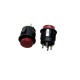 INTERRUTTORE UNIPOLARE PULSANTE 1,5A 250VAC LUMINOSO LED ROSSO D.18MM