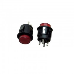 INTERRUTTORE UNIPOLARE 1,5A 250VAC LUMINOSO LED ROSSO D.16MM