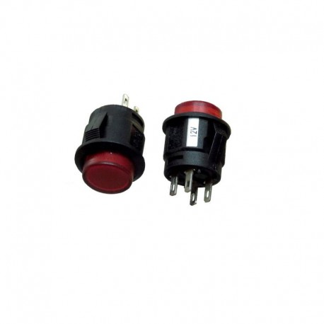INTERRUTTORE UNIPOLARE 1,5A 250VAC LUMINOSO LED ROSSO D.16MM