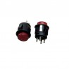 INTERRUTTORE UNIPOLARE PULSANTE 1,5A 250VAC LUMINOSO LED ROSSO D.18MM