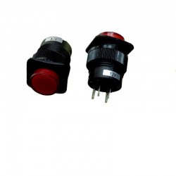 INTERRUTTORE UNIPOLARE 1,5A 250VAC LUMINOSO LED ROSSO FLANGIA QUADRA