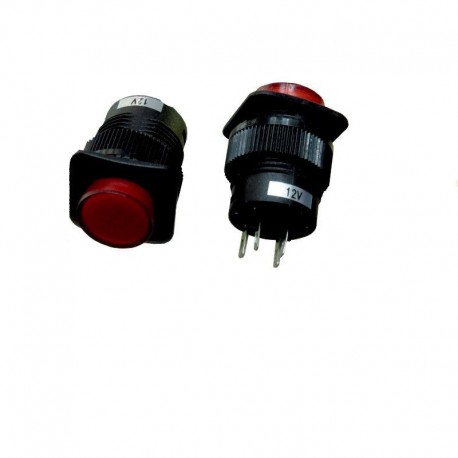 INTERRUTTORE UNIPOLARE 1,5A 250VAC LUMINOSO LED ROSSO FLANGIA QUADRA