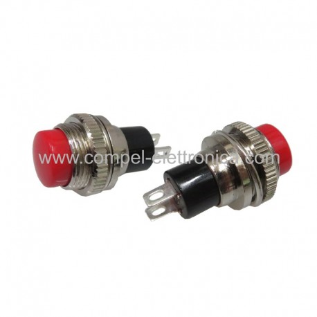 PULSANTE DA PANNELLO 250Vac 1A NORMALMENTE APERTO ROSSO