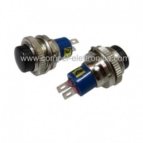 PULSANTE DA PANNELLO 250Vac 1A N.C NERO