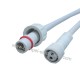 KIT CONNETTORI M12 MASCHIO-FEMMINA 2 POLI IP65 CON CAVO 20CM BIANCO