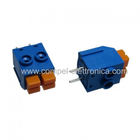 CONNETTORE A CLIP 2 POLI PER C.S. PASSO 5MM MORSETTO A MOLLA