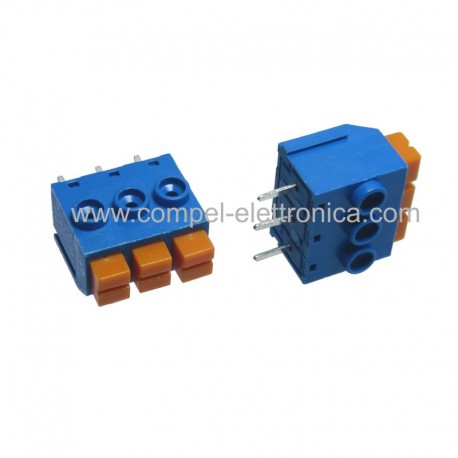 CONNETTORE A CLIP 3 POLI PER C.S. PASSO 5MM MORSETTO A MOLLA